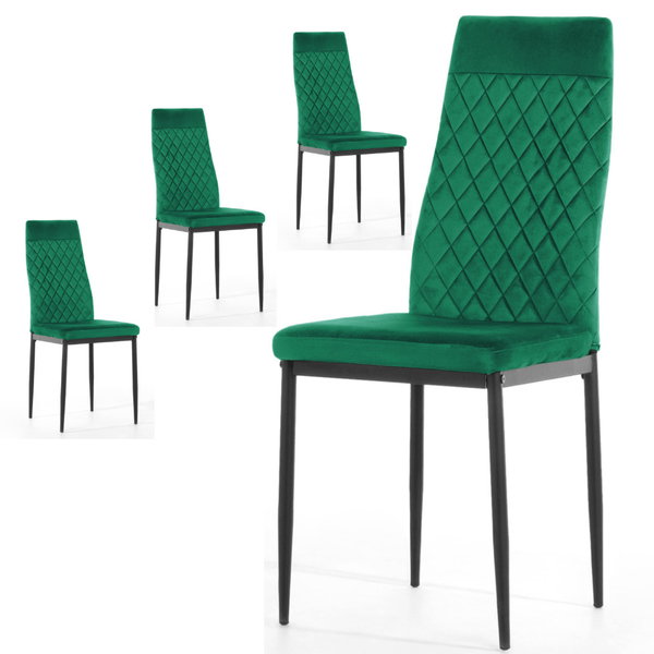 Krzeso tapicerowane zestaw 4x VALVA CARO VELVET GREEN